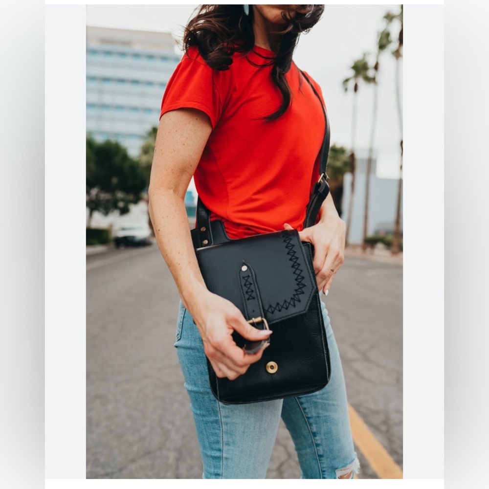 leather saddlebag by Stanley Street.